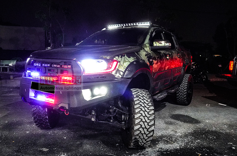 Gắn Led Police cho Ford Ranger tại AUTO365